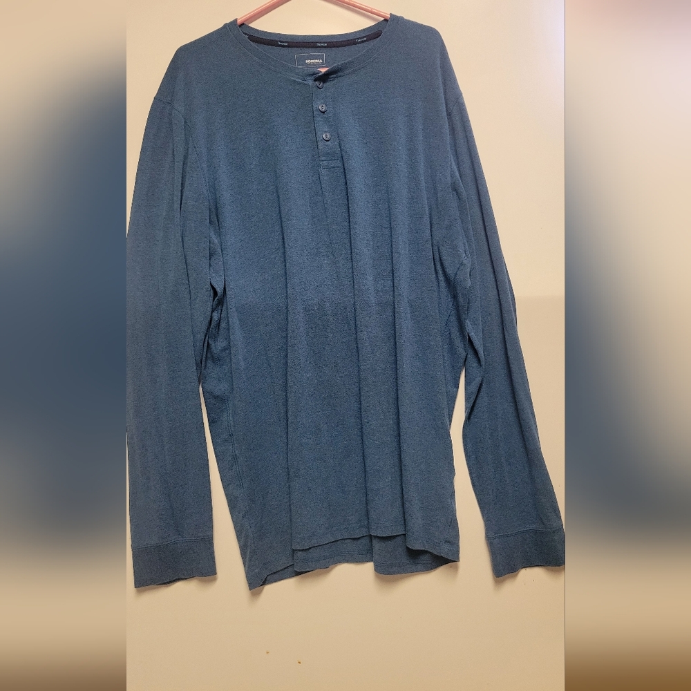Men's Sonoma XXL Tall Flex Wear Blue Long Sleeve Shirt
